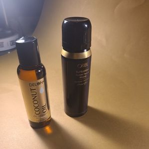 Oribe mousse and delon coconut oil